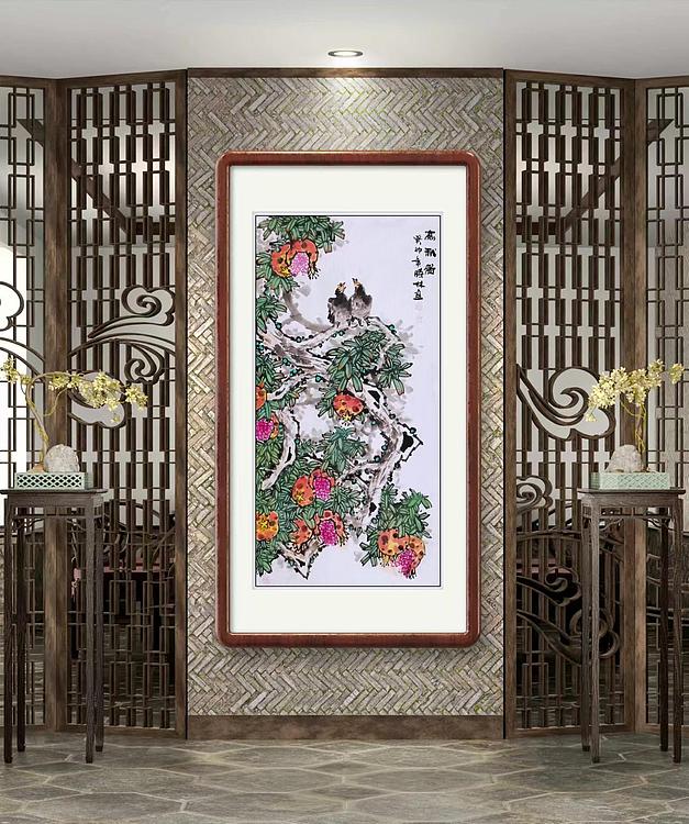 高晓林 （3904）江苏省美协会员，四尺中堂玄关画《高秋图》