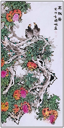 高晓林 （3904）江苏省美协会员，四尺中堂玄关画《高秋图》