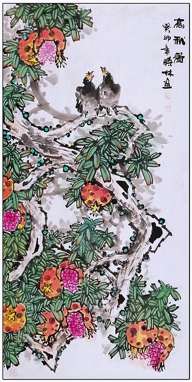 高晓林 （3904）江苏省美协会员，四尺中堂玄关画《高秋图》