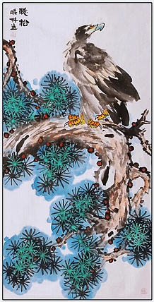 高晓林 （3906）江苏省美术永协会协会员，国家一级美术师，《听松》