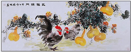 高晓林 （3925）国家一级美术师，江苏省美协会员《五福临门》