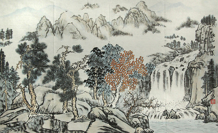 山水画家张宝成先生的关门弟子 郭廷