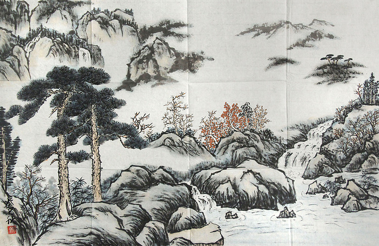 山水画家张宝成先生的关门弟子 郭廷