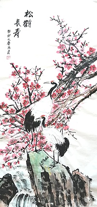 小雨 松鹤长寿