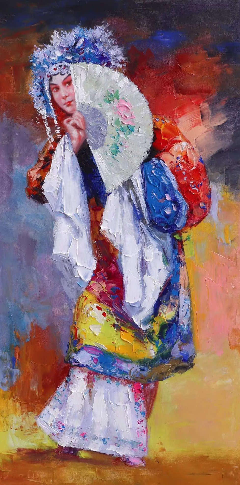 胡冰纯手绘精品油画戏曲人物06