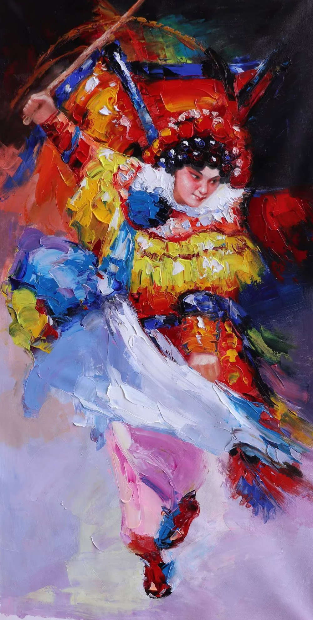 胡冰纯手绘精品油画戏曲人物03