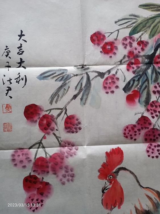 霍春阳亲传弟子 夏淑君  精品没骨花乌