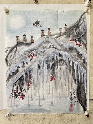 云中艺吉 王兴君老师作品《冬立韵》