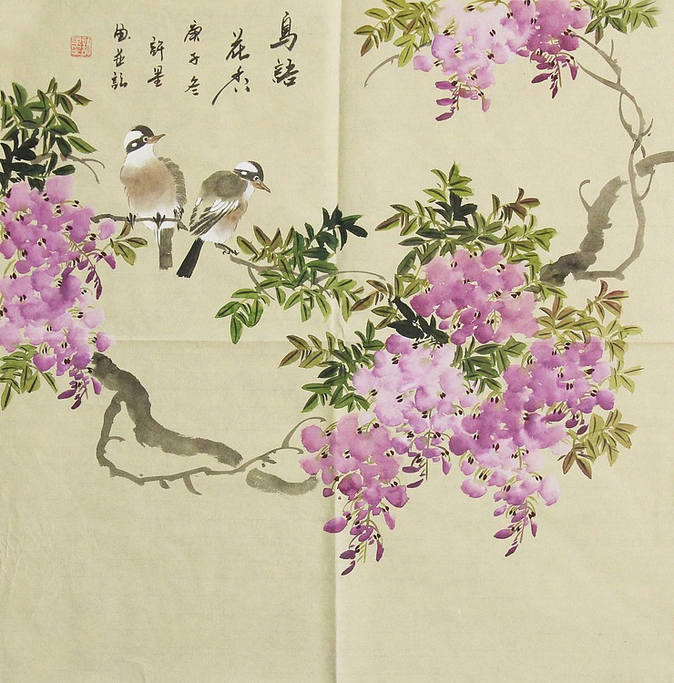 河南省美术家协会会员 许墨 花鸟 国画