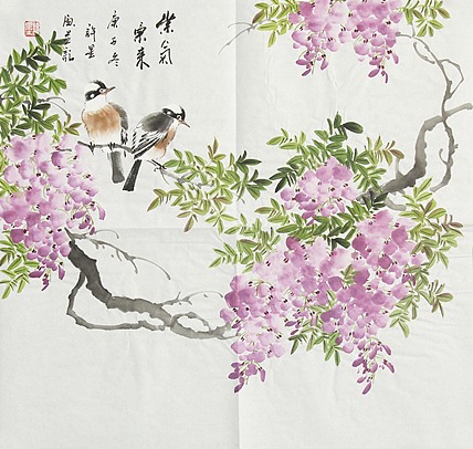 河南省美术家协会会员 许墨 花鸟 国画