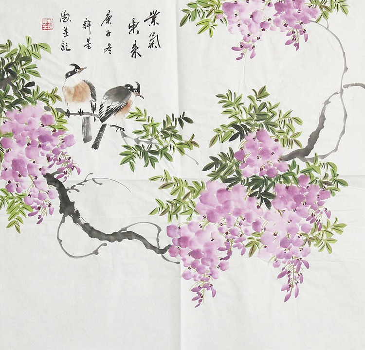 河南省美术家协会会员 许墨 花鸟 国画