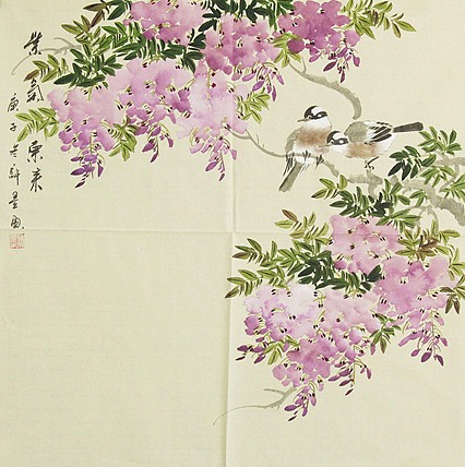 河南省美术家协会会员 许墨 花鸟 国画