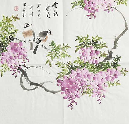 河南省美术家协会会员 许墨 花鸟 国画