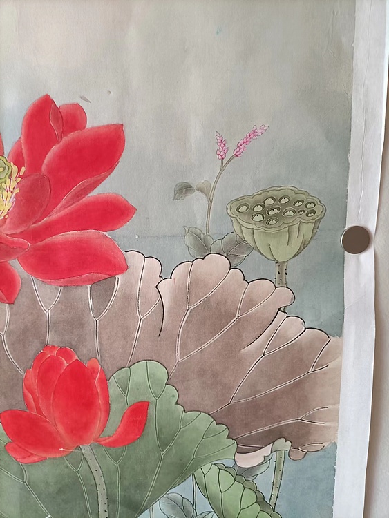 青年书画家 七汐 工笔荷花翠鸟