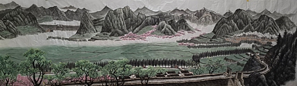骆裕 长城脚下幸福渠(3米巨幅)