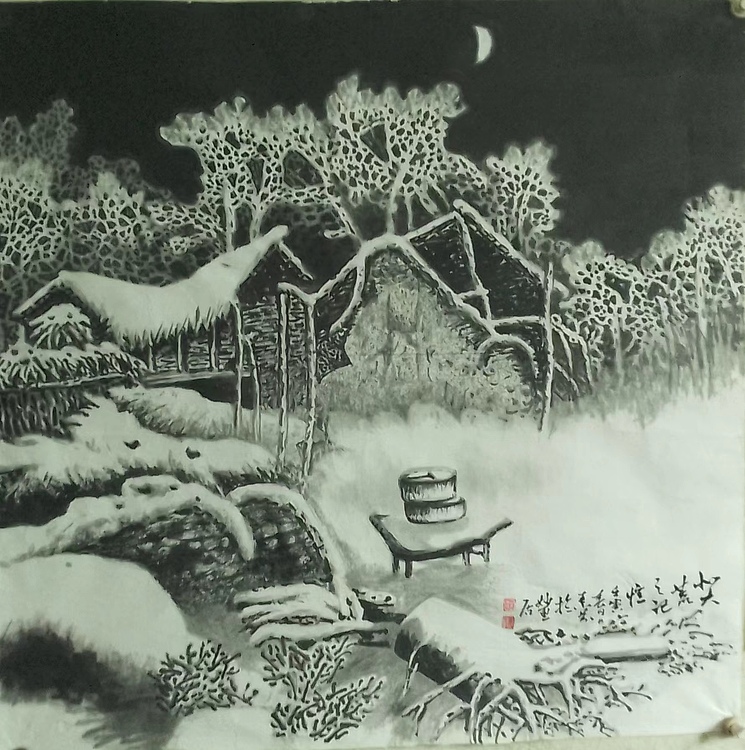 辽宁省美术家协会会员 汪素芬 雪景山水