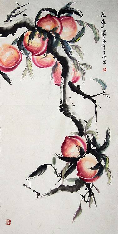 北京藏宝斋画廊副总经理 王雪 长寿图