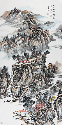 中国国画家协会会员 苏虎文 山水 国画