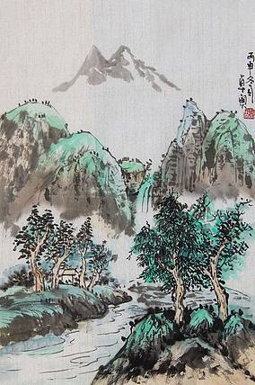 当代著名画家 王卓 山水
