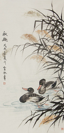 当代著名画家 杨金林 花鸟 国画