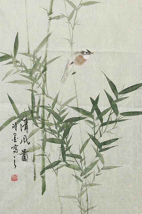 河南省美术家协会会员 许墨 花鸟 国画