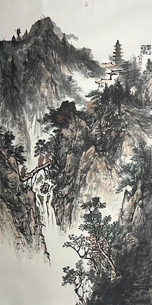 严永明    中国美术家协会会员    带合影    托裱