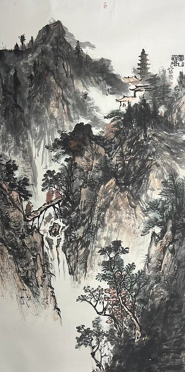 严永明    中国美术家协会会员    带合影    托裱