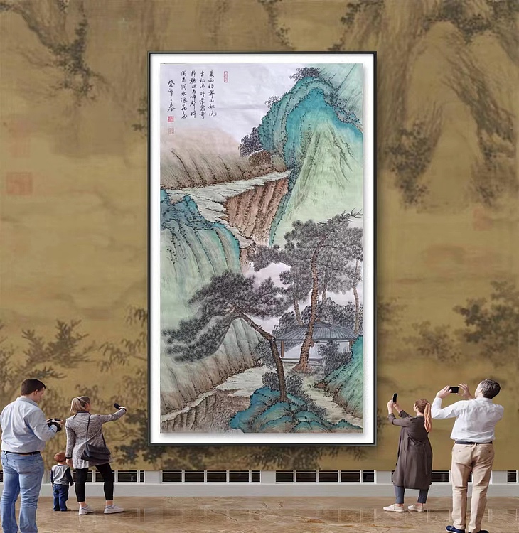云海松涛 国画 夏日山亭