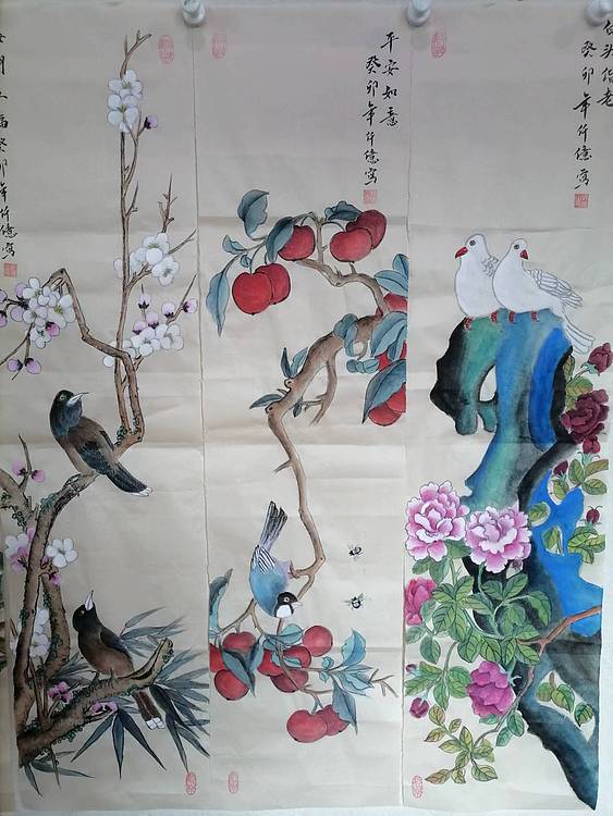 仟亿 新花鸟四条屏