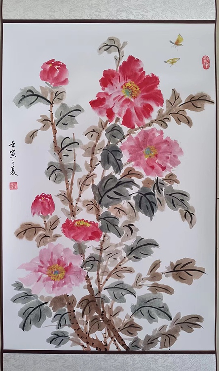 云海松涛 牡丹