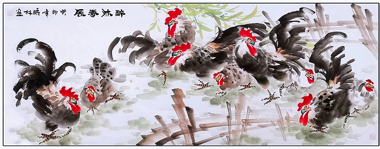 高晓林 （4044）国家一级美术师，江苏省美协会员《醉沐春风》