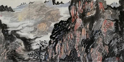 中国画学会理事 中国艺术研究院贾又福山水画工作室 田肃 （铁壁图）
