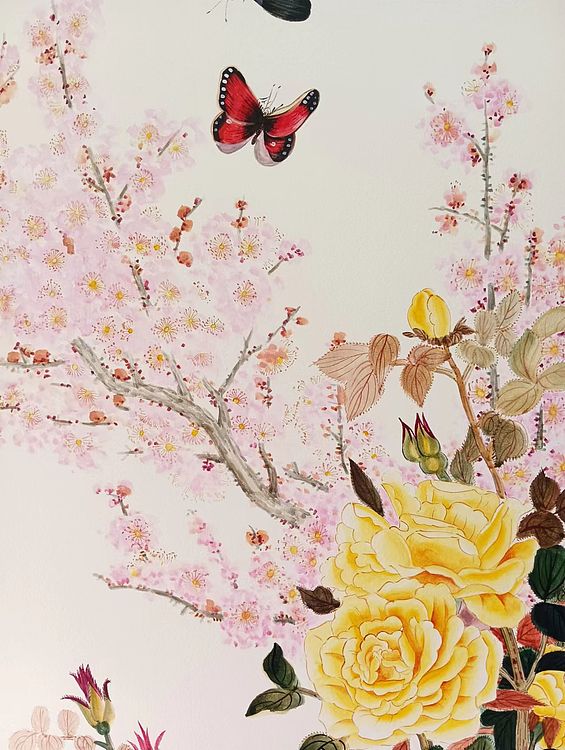 砚沐 春满园湖北美术学院艺术硕士李林国画作品
