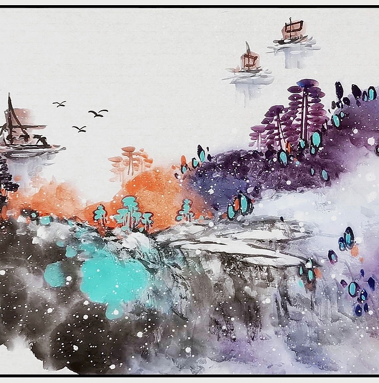 高晓林 （4045）国家一级美术师，江苏省美协会员《江南初雪》