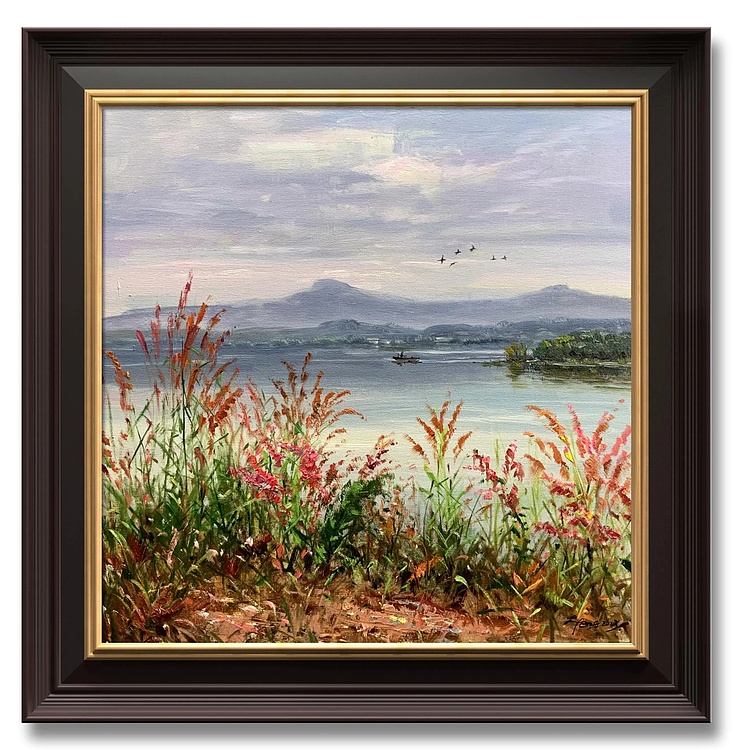 梁峰 江岸春花开