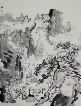 中国画学会理事 中国艺术研究院贾又福山水画工作室 田肃