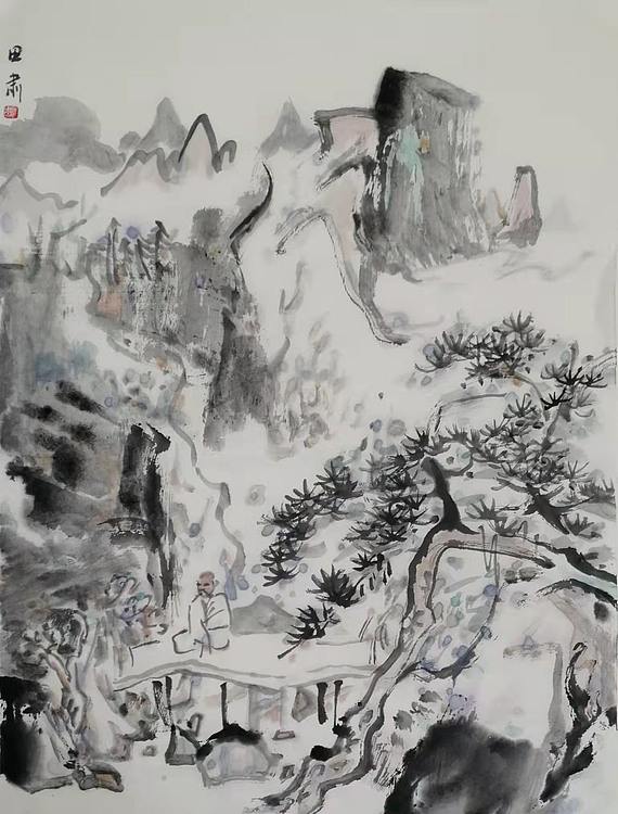 中国画学会理事 中国艺术研究院贾又福山水画工作室 田肃