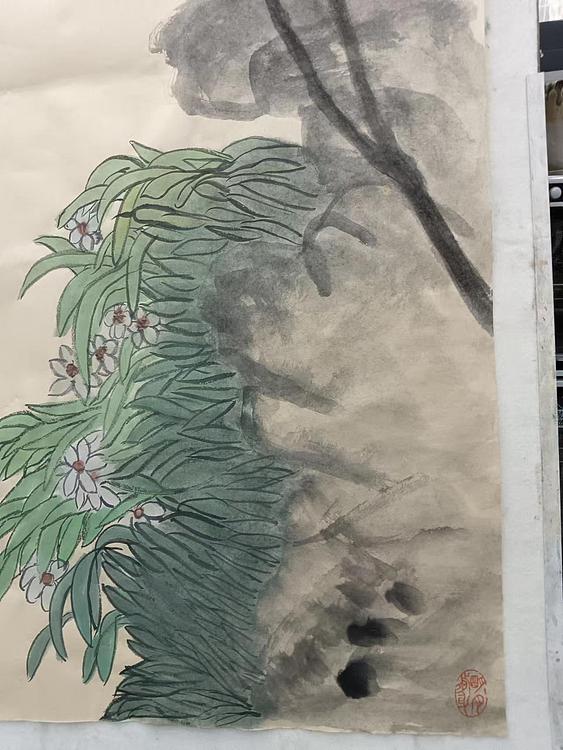 文化老兵 天竹水仙图