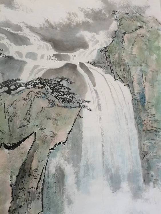 秦广宁 云壑飞流图