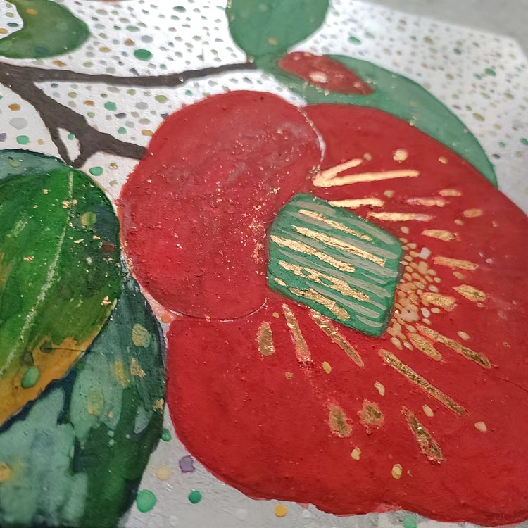 永遇乐 岩彩 山茶花