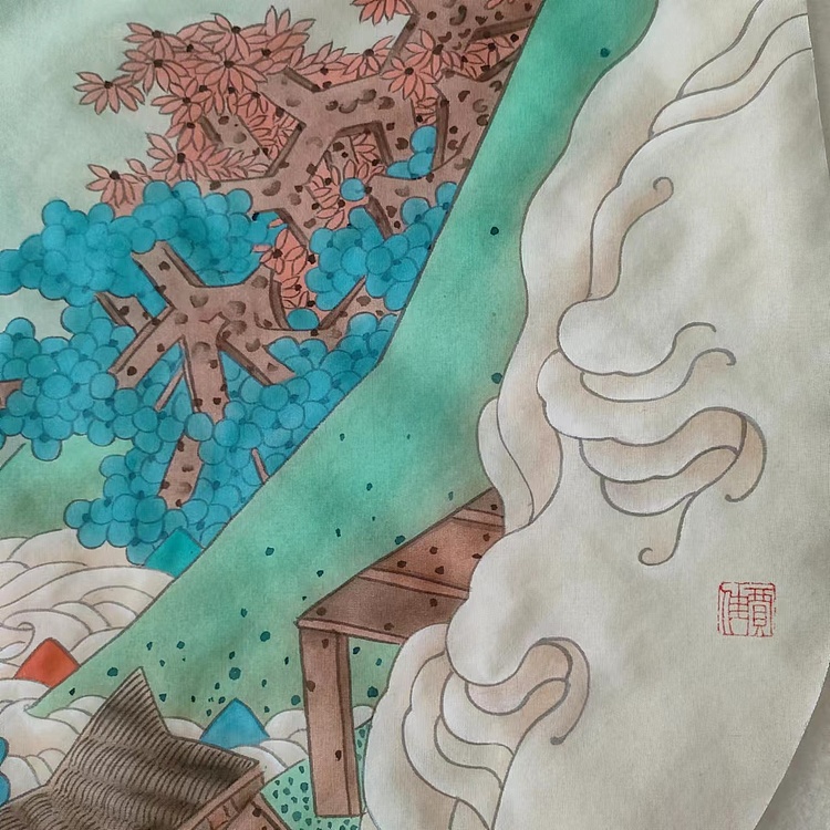 永遇乐 绢 工笔山水