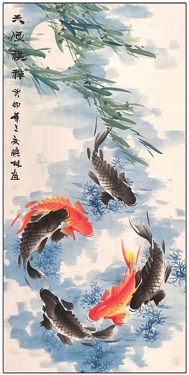 高晓林 （4094）国家一级美术师，江苏省美协会员《六顺祺祥》