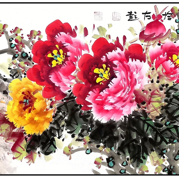 高晓林 （4132）国家一级美术师，江苏省美协会员《红衣露生香》