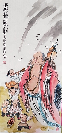 河北省美术家协会会员 侯同印 人物国画作品
