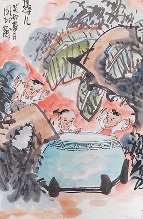河北省美术家协会会员 侯同印 人物国画作品