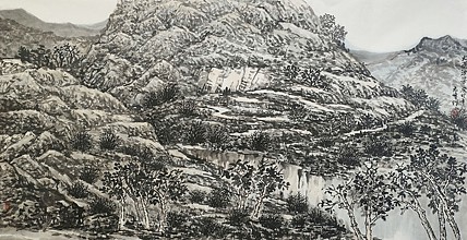 天津美院 包头市美协会员 李元峰 大漠沙梁