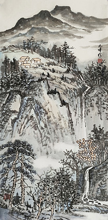 天津美院 包头市美协会员 李元峰  山景