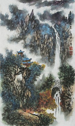 中国写意楼阁山水画派传承人 宋京辉 精品山水