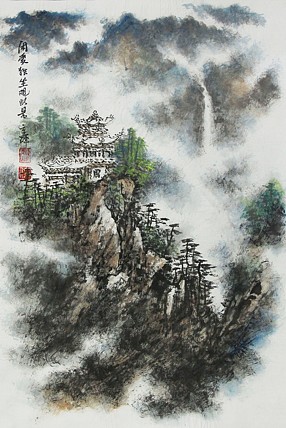 中国写意楼阁山水画派传承人 宋京辉 精品山水
