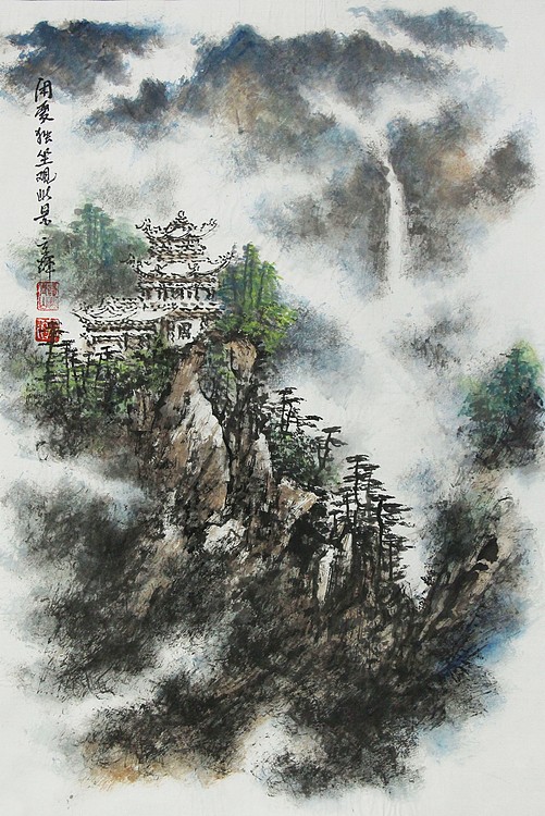 中国写意楼阁山水画派传承人 宋京辉 精品山水